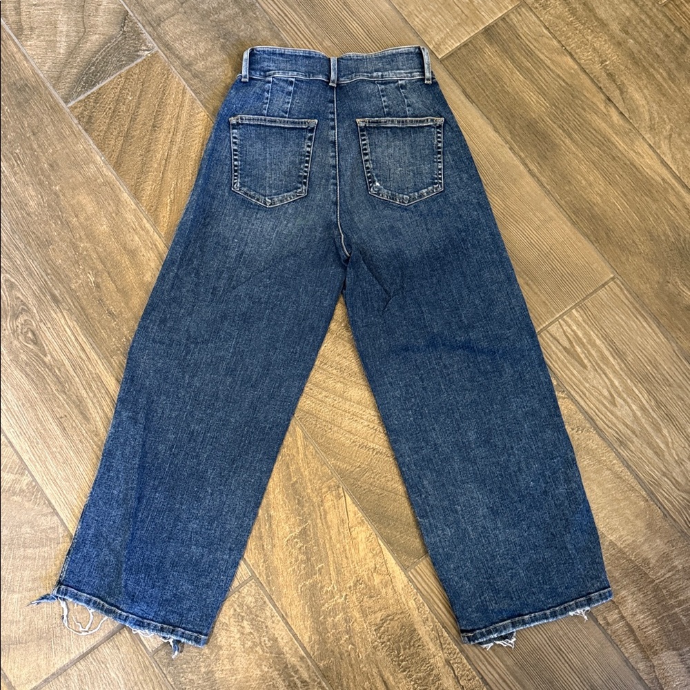 Flying Monkey High Waist Distressed Crop Jeans Size 26 | Pleated Wide Leg - Picture 5 of 12